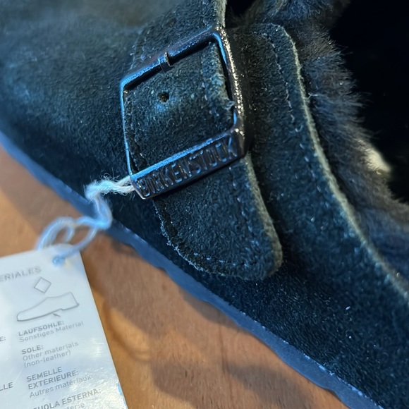 Birkenstock Boston Shearling Suede Leather - Black - Picture 10 of 10